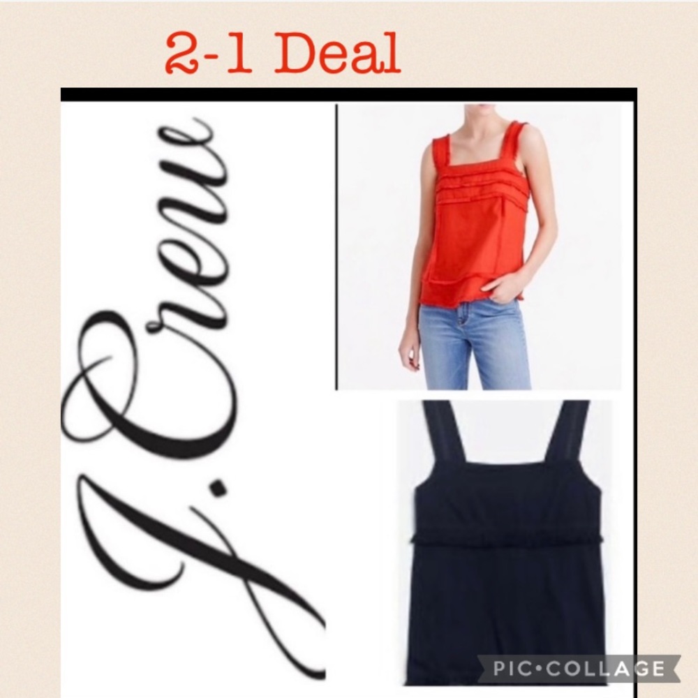 NEW 2-1. Deal J Crew Womens Fringe Tank Top |Linen condition